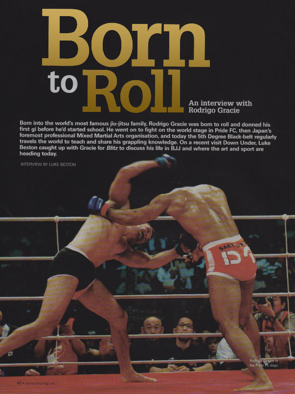 Rodrigo Gracie using his Brazilian jiujitsu skills in Pride Bushido 1